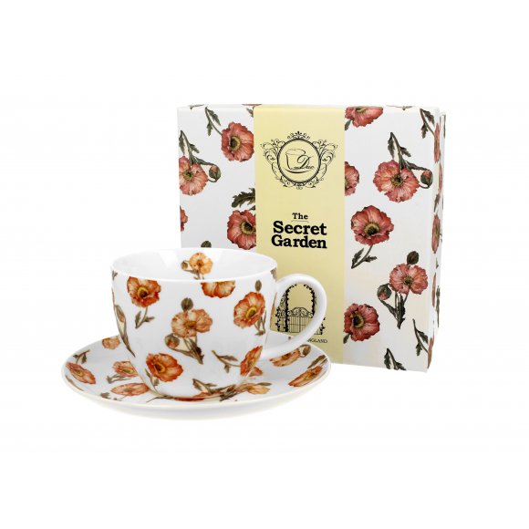 DUO WILD POPPIES Filiżanka jumbo 470 ml ze spodkiem / porcelana