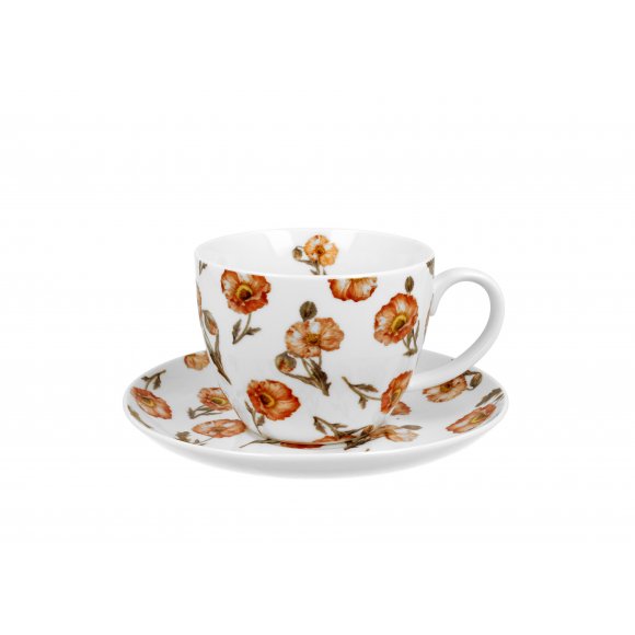 DUO WILD POPPIES Filiżanka jumbo 470 ml ze spodkiem / porcelana