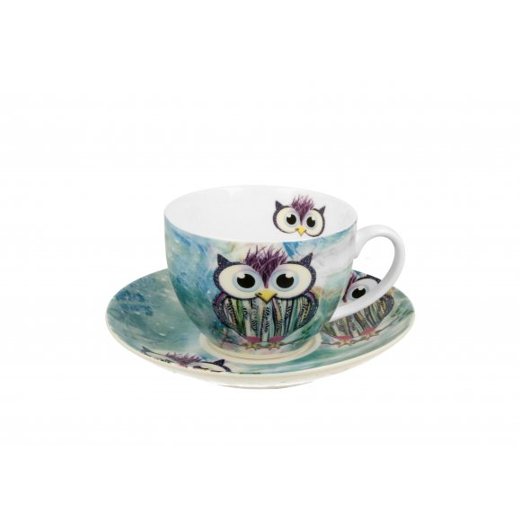 DUO SOWA FUNKY Filiżanka 270 ml ze spodkiem / porcelana