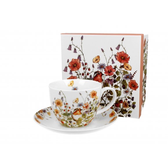 DUO WILD BIRDS Filiżanka jumbo 470 ml ze spodkiem / porcelana