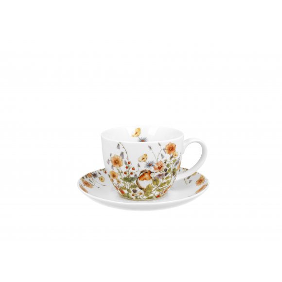 DUO WILD BIRDS Filiżanka jumbo 470 ml ze spodkiem / porcelana