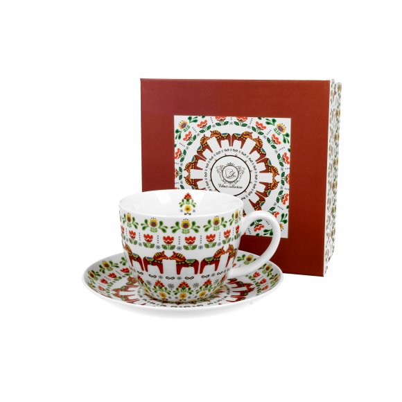 DUO SKANDYNAWSKI Filiżanka jumbo 470 ml ze spodkiem / porcelana