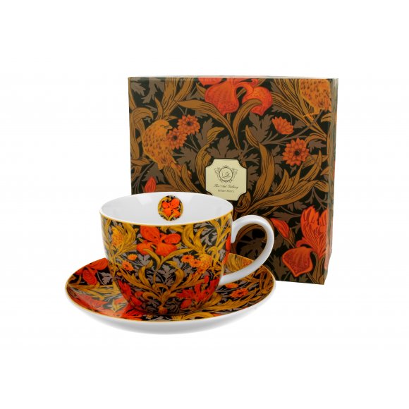 DUO ORANGE IRISES by W. Morris Filiżanka jumbo 470 ml ze spodkiem / porcelana