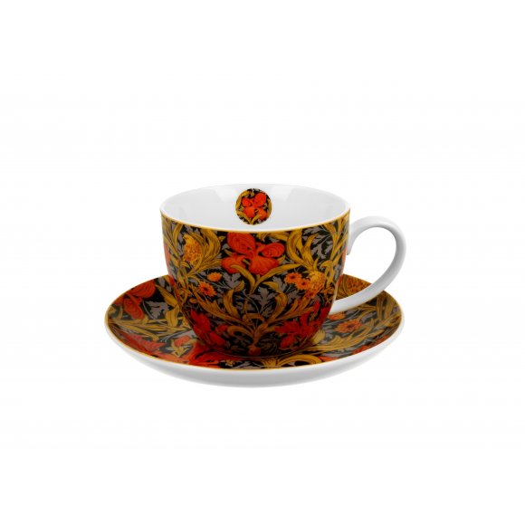 DUO ORANGE IRISES by W. Morris Filiżanka jumbo 470 ml ze spodkiem / porcelana