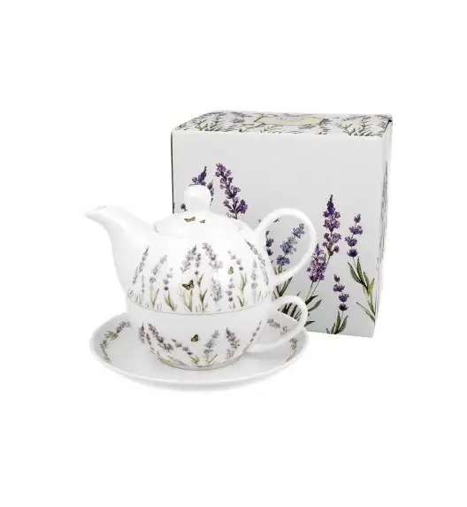 DUO PROVANCE Tea for one - Filiżanka z dzbankiem 350 ml i spodkiem  / porcelana