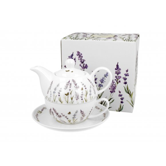 DUO PROVANCE Tea for one - Filiżanka z dzbankiem 350 ml i spodkiem / porcelana