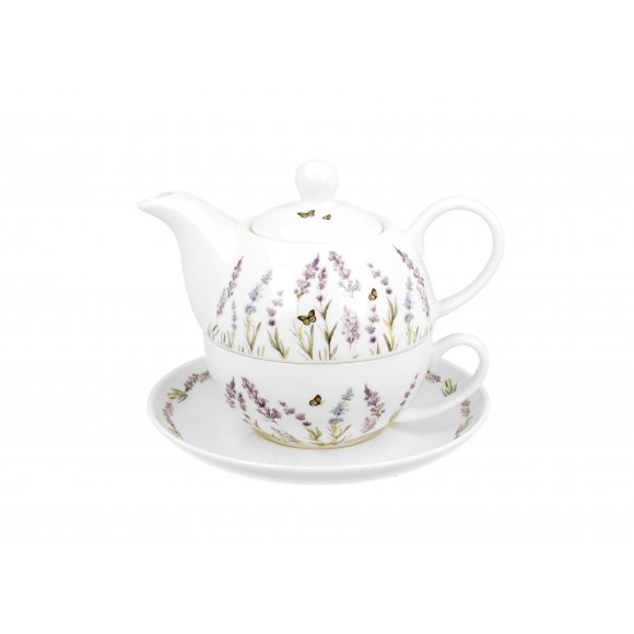 DUO PROVANCE Tea for one - Filiżanka z dzbankiem 350 ml i spodkiem / porcelana