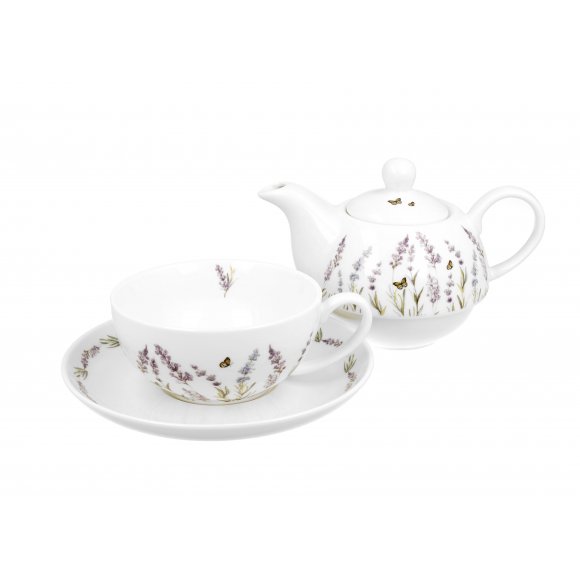 DUO PROVANCE Tea for one - Filiżanka z dzbankiem 350 ml i spodkiem / porcelana