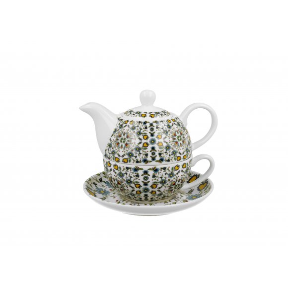 DUO KASZUBSKI Tea for one - Filiżanka z dzbankiem 350 ml i spodkiem / porcelana