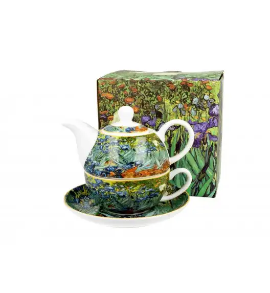 DUO IRISES by V. van Gogh Tea for one - Filiżanka z dzbankiem 350 ml i spodkiem  / porcelana