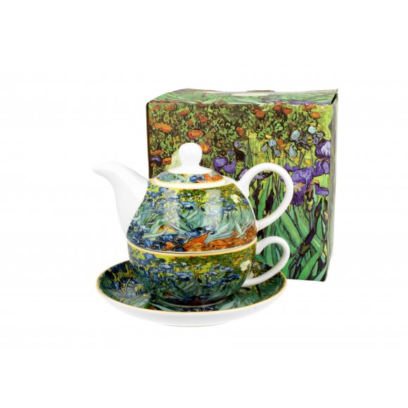 DUO IRISES by V. van Gogh Tea for one - Filiżanka z dzbankiem 350 ml i spodkiem / porcelana
