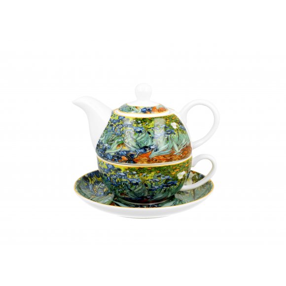 DUO IRISES by V. van Gogh Tea for one - Filiżanka z dzbankiem 350 ml i spodkiem / porcelana
