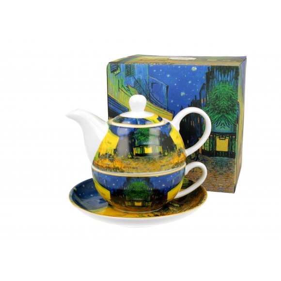 DUO TERRACE AT NIGHT by V. van Gogh Tea for one - Filiżanka z dzbankiem 350 ml i spodkiem / porcelana