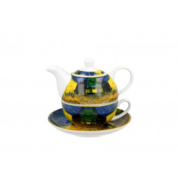 DUO TERRACE AT NIGHT by V. van Gogh Tea for one - Filiżanka z dzbankiem 350 ml i spodkiem / porcelana