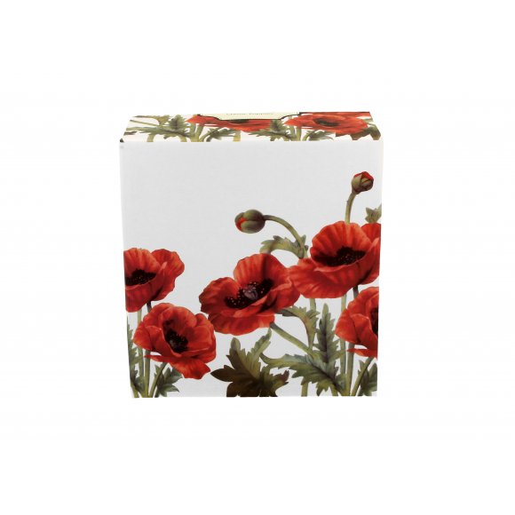 DUO POPPIES Tea for one - Filiżanka z dzbankiem szklanym 330 ml i spodkiem / porcelana