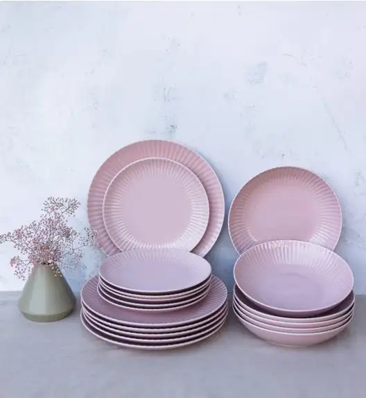 LUBIANA DAISY SUNSET K7 Serwis obiadowy 18 osób / 54 elementy / różowy