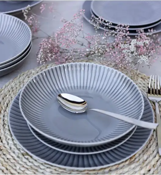 LUBIANA DAISY CLOUD K1 Serwis obiadowy 18 osób / 54 elementy / szary