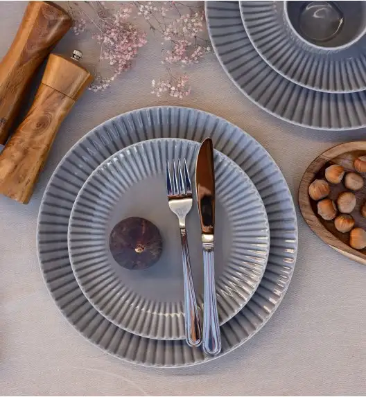 LUBIANA DAISY CLOUD K1 Serwis obiadowy 18 osób / 54 elementy / szary