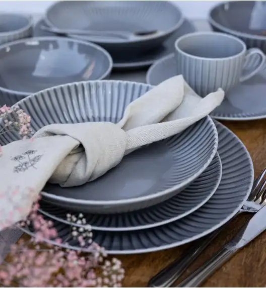 LUBIANA DAISY CLOUD K1 Serwis obiadowy 24 os / 72 elementy / szary