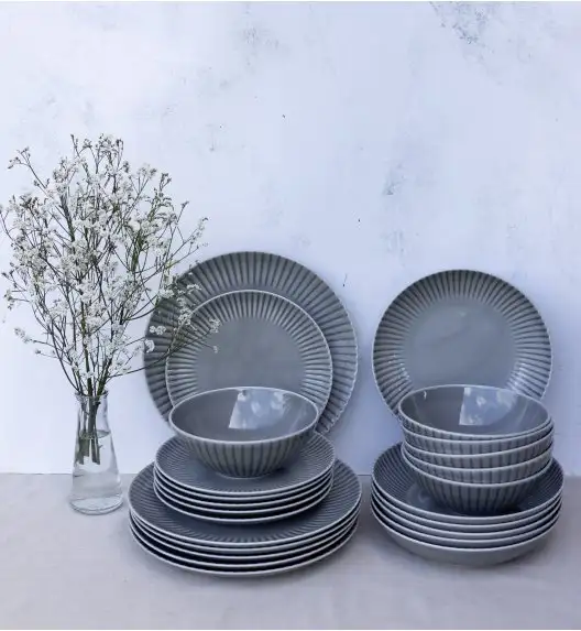 LUBIANA DAISY CLOUD K1 Serwis obiadowy 24 os / 72 elementy / szary