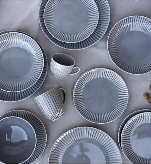 LUBIANA DAISY CLOUD K1 Serwis obiadowy 12 osób / 48 elementów / szary