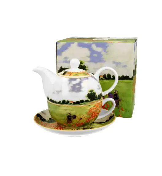 DUO POPPY FIELD by C. Monet Tea for one - Filiżanka z dzbankiem 350 ml i spodkiem  / porcelana