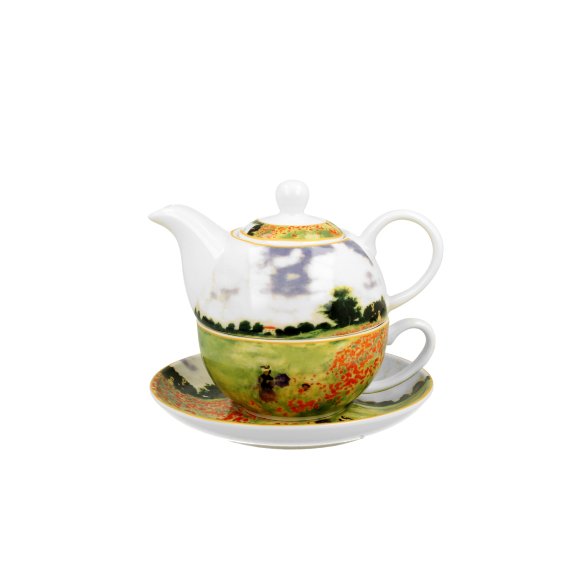 DUO POPPY FIELD by C. Monet Tea for one - Filiżanka z dzbankiem 350 ml i spodkiem / porcelana