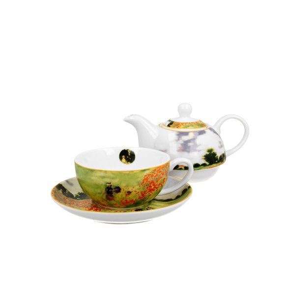 DUO POPPY FIELD by C. Monet Tea for one - Filiżanka z dzbankiem 350 ml i spodkiem / porcelana