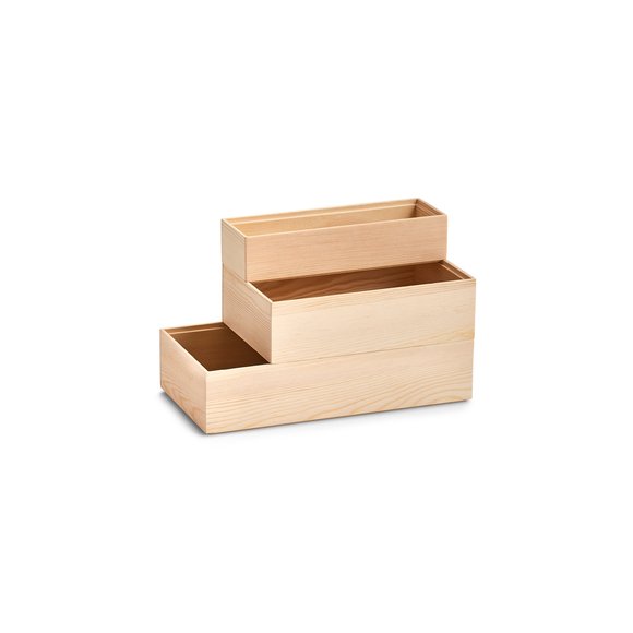WYPRZEDAŻ! ZELLER Pudełko prostokątne / organizer / drewno sosnowe