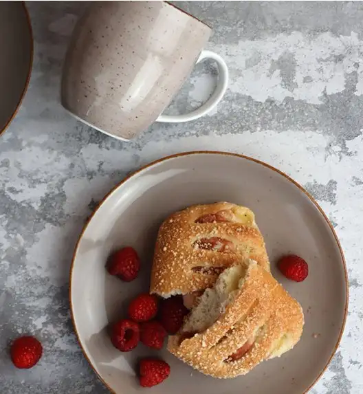 LUBIANA BOSS 6630T Serwis obiadowo - kawowy 112 el / 18 osób / brązowy / porcelana ręcznie malowana