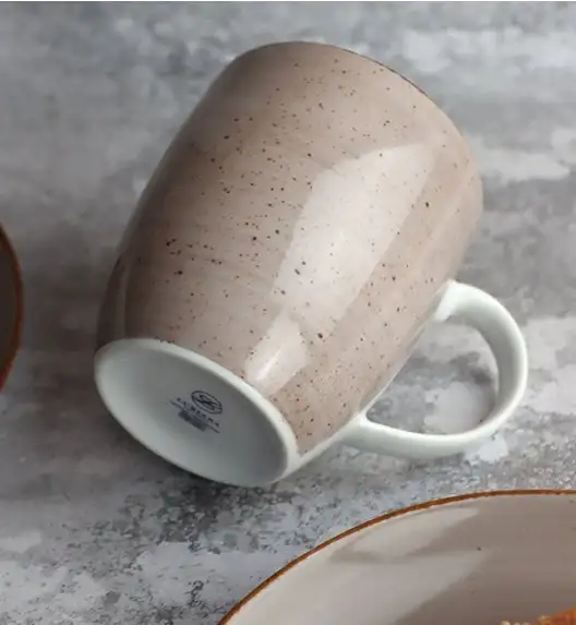 LUBIANA BOSS 6630T Serwis obiadowo - kawowy 112 el / 18 osób / brązowy / porcelana ręcznie malowana