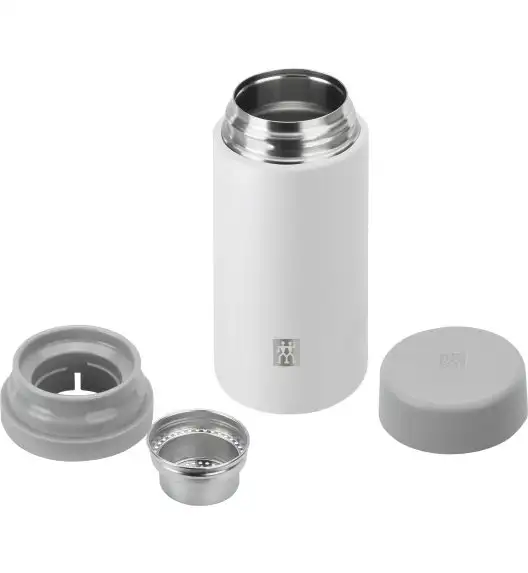 ZWILLING THERMO Pojemnik termiczny z zaparzaczem do herbaty 420 ml / biały / stal nierdzewna