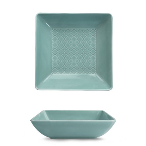 WYPRZEDAŻ! LUBIANA MARRAKESZ MORSKI 6 x Talerz głęboki 18 cm / kwadratowy 