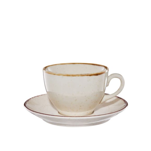 AMBITION CRAFT Serwis obiadowo-kawowy 72 el dla 12 osób / beżowa porcelana