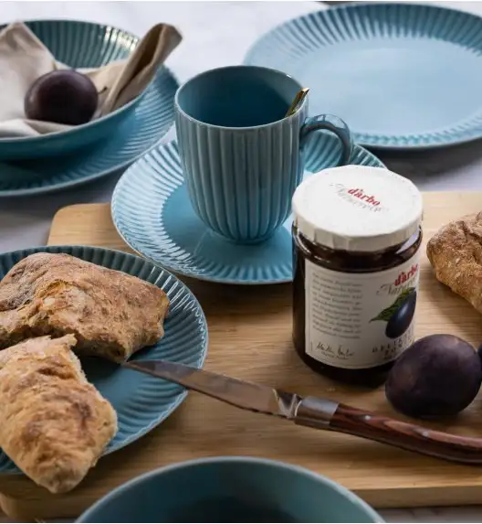 LUBIANA DAISY WATERFALL K6 Serwis obiadowy 24 osoby / 96 elementów / turkusowy