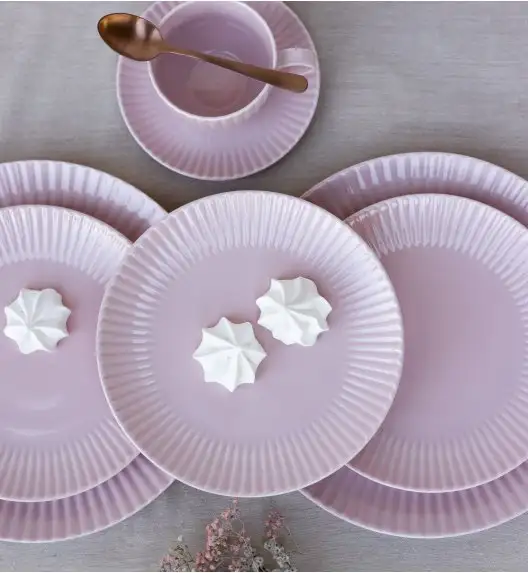 LUBIANA DAISY SUNSET K7 Serwis obiadowy 24 osoby / 96 elementów / różowy