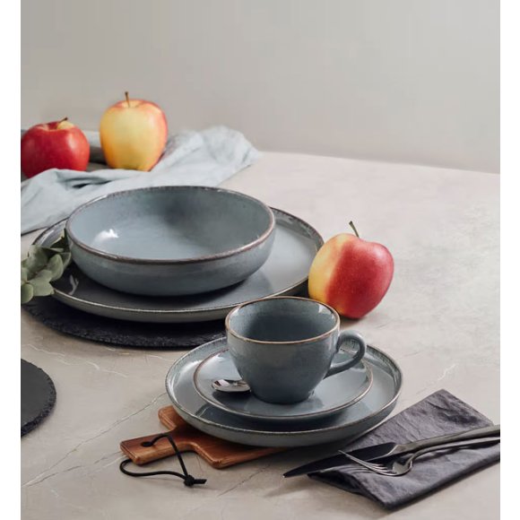 AMBITION CRAFT Filiżanka porcelanowa 220 ml + spodek 14,5 cm / niebieska