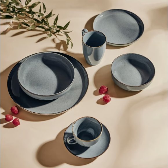 AMBITION CRAFT Filiżanka porcelanowa 220 ml + spodek 14,5 cm / niebieska