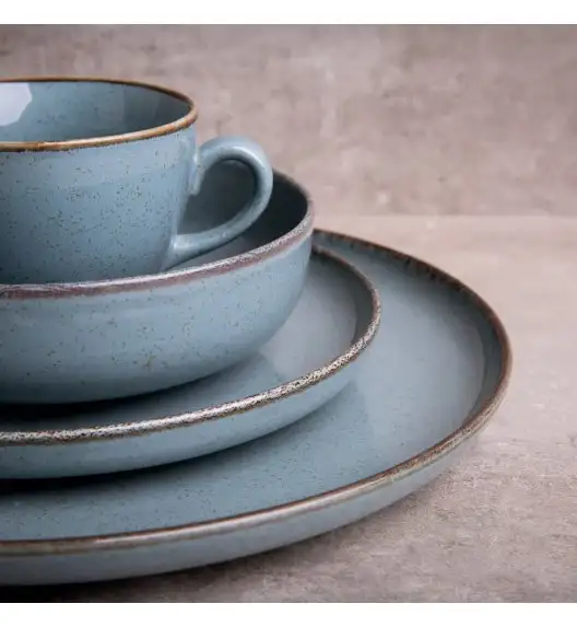 AMBITION CRAFT Filiżanka porcelanowa 220 ml + spodek 14,5 cm / niebieska