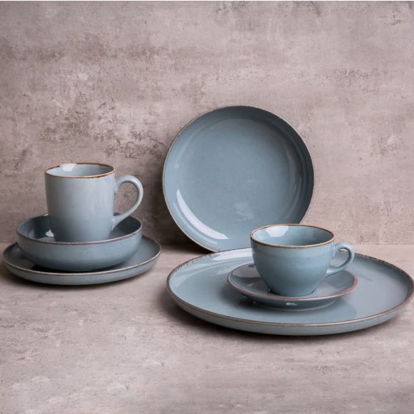 AMBITION CRAFT Filiżanka porcelanowa 220 ml + spodek 14,5 cm / niebieska