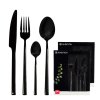 AMBITION COMO BLACK Komplet sztućców 48 el dla 12 osób w pudełku / czarne sztućce