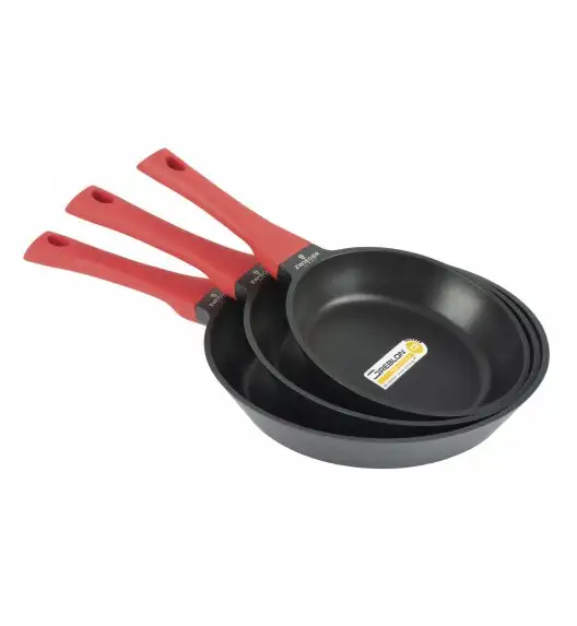ZWIEGER OBSIDIAN Komplet 7 patelni / Grillowa, naleśnikowa, wok / powłoka GREBLON non- stick