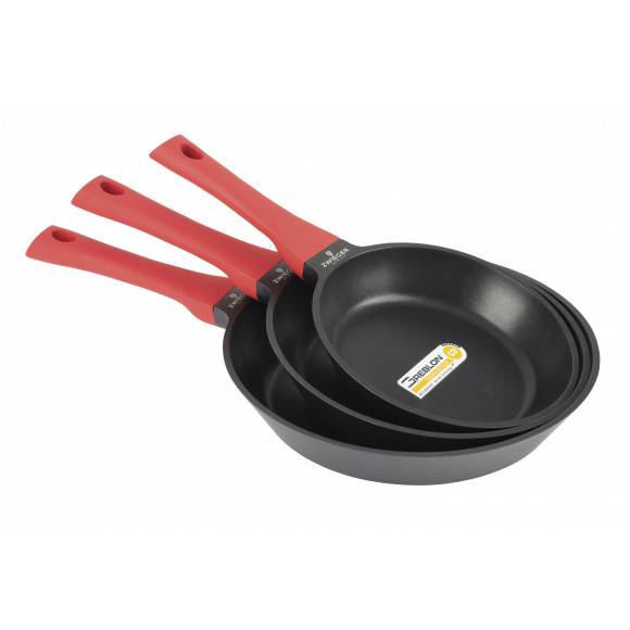 ZWIEGER OBSIDIAN Komplet Patelni 20, 24, 28 cm + Głęboka 28 cm + Grillowa 28 cm + Wok 32 cm + Naleśnikowa 26 cm + Pokrywki KAIA HOME 