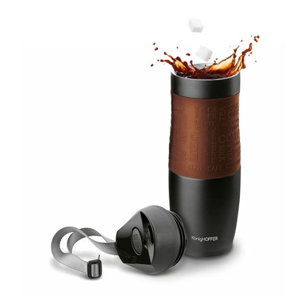 KonigHOFFER FRIZO Kubek termiczny 480 ml  / czarno-brązowy / stal nierdzewna
