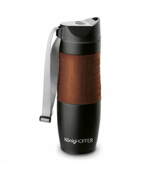 KonigHOFFER FRIZO Kubek termiczny 480 ml  / czarno-brązowy / stal nierdzewna