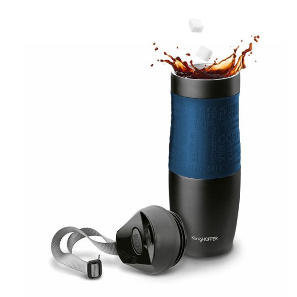 KonigHOFFER FRIZO Kubek termiczny 480 ml  / czarno-niebieski / stal nierdzewna
