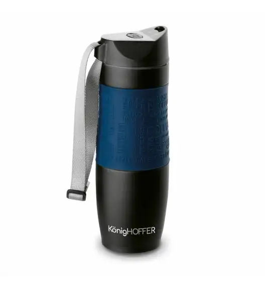 KonigHOFFER FRIZO Kubek termiczny 480 ml  / czarno-niebieski / stal nierdzewna