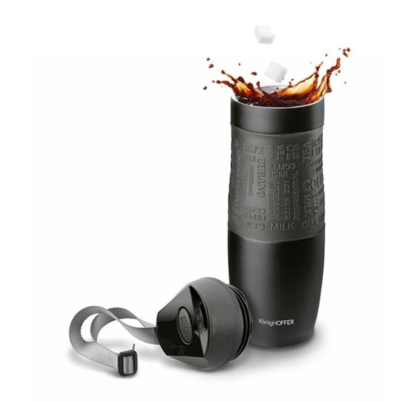 KonigHOFFER FRIZO Kubek termiczny 480 ml  / czarno-szary / stal nierdzewna