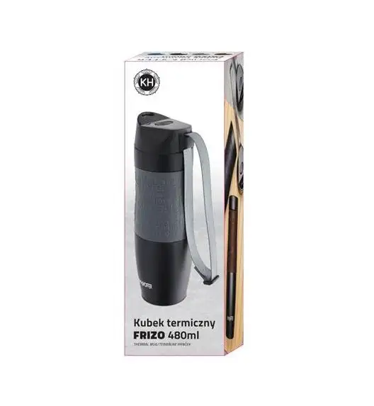 KonigHOFFER FRIZO Kubek termiczny 480 ml  / czarno-szary / stal nierdzewna