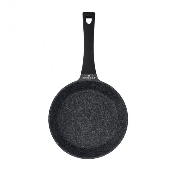 ZWIEGER BLACK STONE Patelnia 24 cm + Pokrywka uniwersalna / GREBLON non-stick